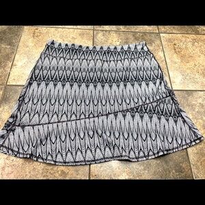 Prana Black Pull On Print Skirt Size XL